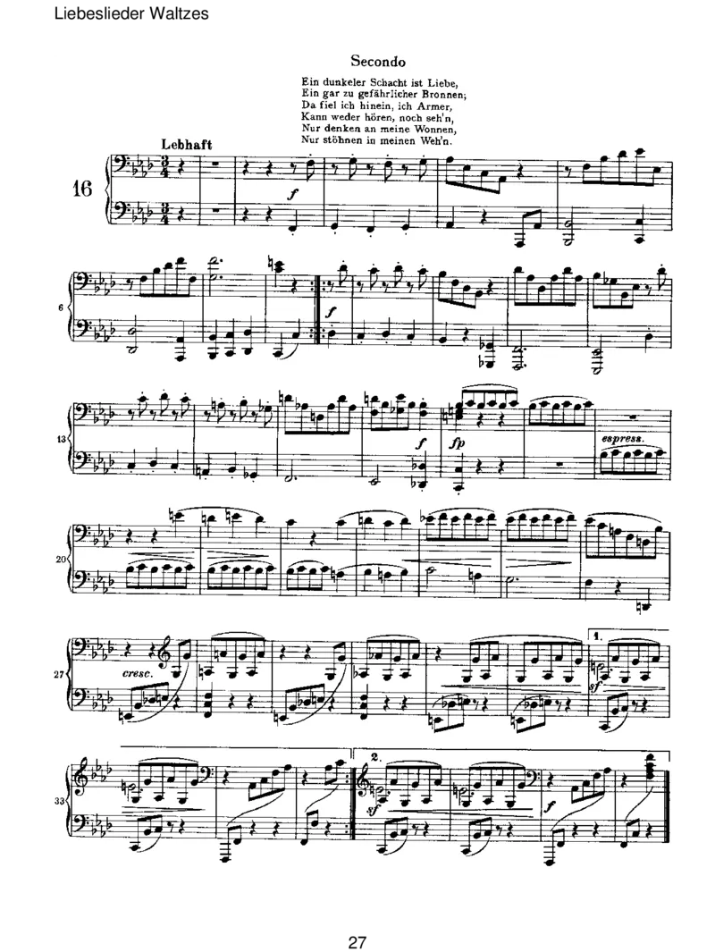 LiebesliederWaltzes_一万首著名钢琴曲谱哈农贝多芬合集视频教学电子版高清无水印可打印_1古典钢琴知名音乐家谱_勃拉姆斯钢琴谱全集_VI.PianoWorksforFourHands