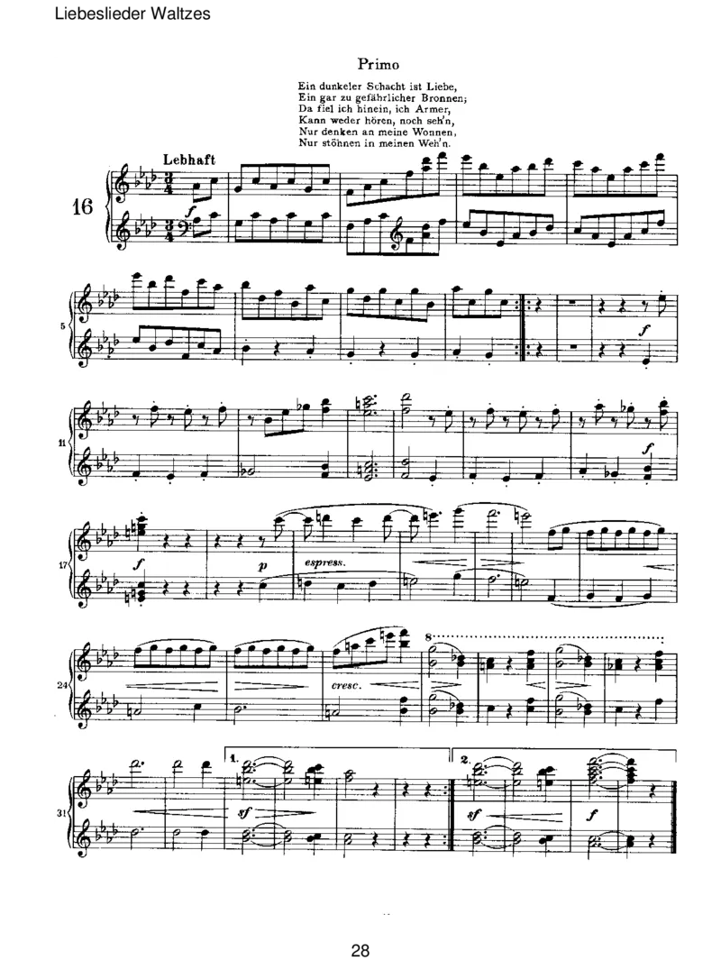 LiebesliederWaltzes_一万首著名钢琴曲谱哈农贝多芬合集视频教学电子版高清无水印可打印_1古典钢琴知名音乐家谱_勃拉姆斯钢琴谱全集_VI.PianoWorksforFourHands