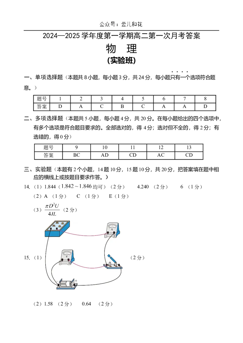 海南省文昌中学2024-2025学年高二上学期第一次月考试题物理Word版含答案_2024-2025高二（7-7月题库）_2024年11月试卷_1105海南省文昌中学2024-2025学年高二上学期第一次月考