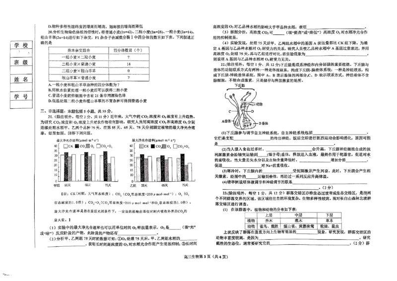辽宁省辽东南协作体2023-2024学年高三下学期开学考试生物_2024年3月_013月合集_2024届辽宁省辽东南协作体高三下学期开学考试