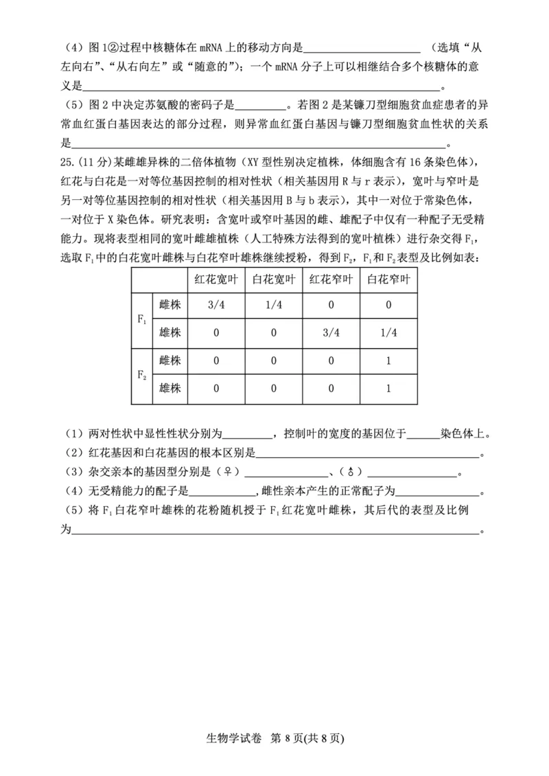 辽宁省丹东市2023-2024学年高三上学期11月阶段测试生物(1)_2023年11月_0211月合集_2024届辽宁省丹东市高三上学期11月阶段测试_辽宁省丹东市2024届高三上学期11月阶段测试生物