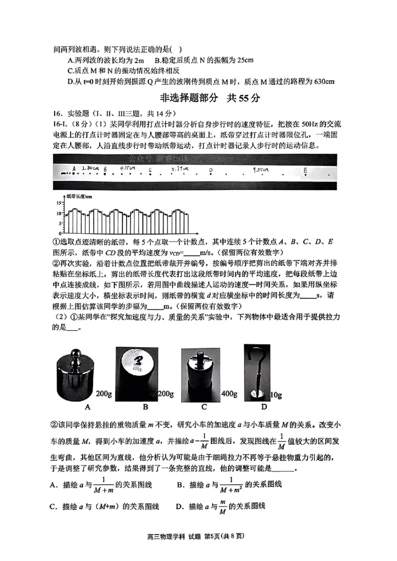 试卷_2024年4月_01按日期_21号_2024届天域全国名校协作体高三下学期4月联考_2024届天域全国名校协作体高三下学期4月联考物理试题