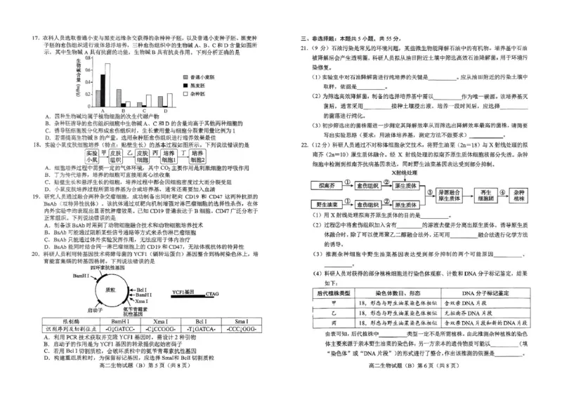 山东省菏泽市2024-2025学年高二下学期4月期中考试生物（B）PDF版含答案_2024-2025高二（7-7月题库）_2025年05月试卷_0518山东省菏泽市2024-2025学年高二下学期4月期中考试