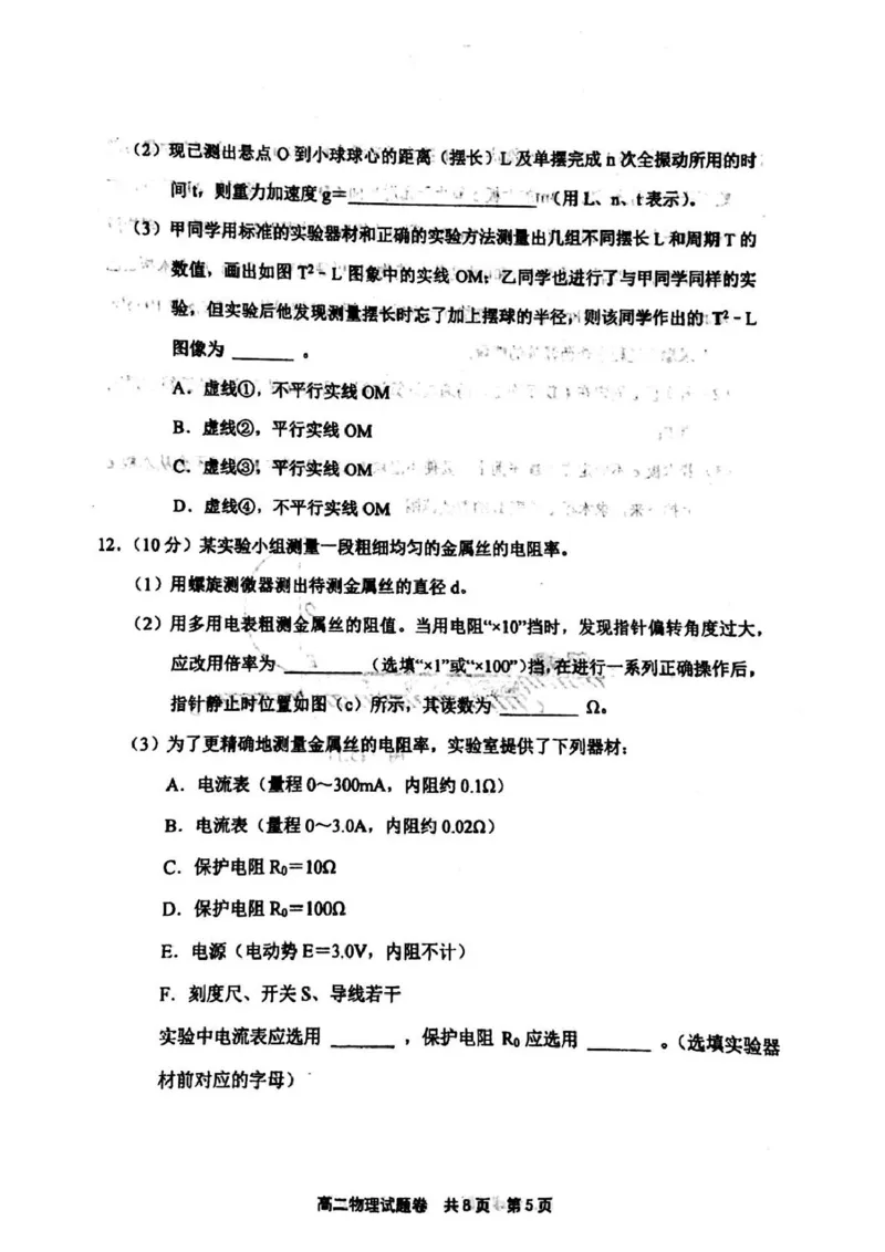 河南省安鹤新联盟2024-2025学年高二下学期5月联考试题物理PDF版含答案_2024-2025高二（7-7月题库）_2025年05月试卷_0530河南省安鹤新联盟2024-2025学年高二下学期5月联考