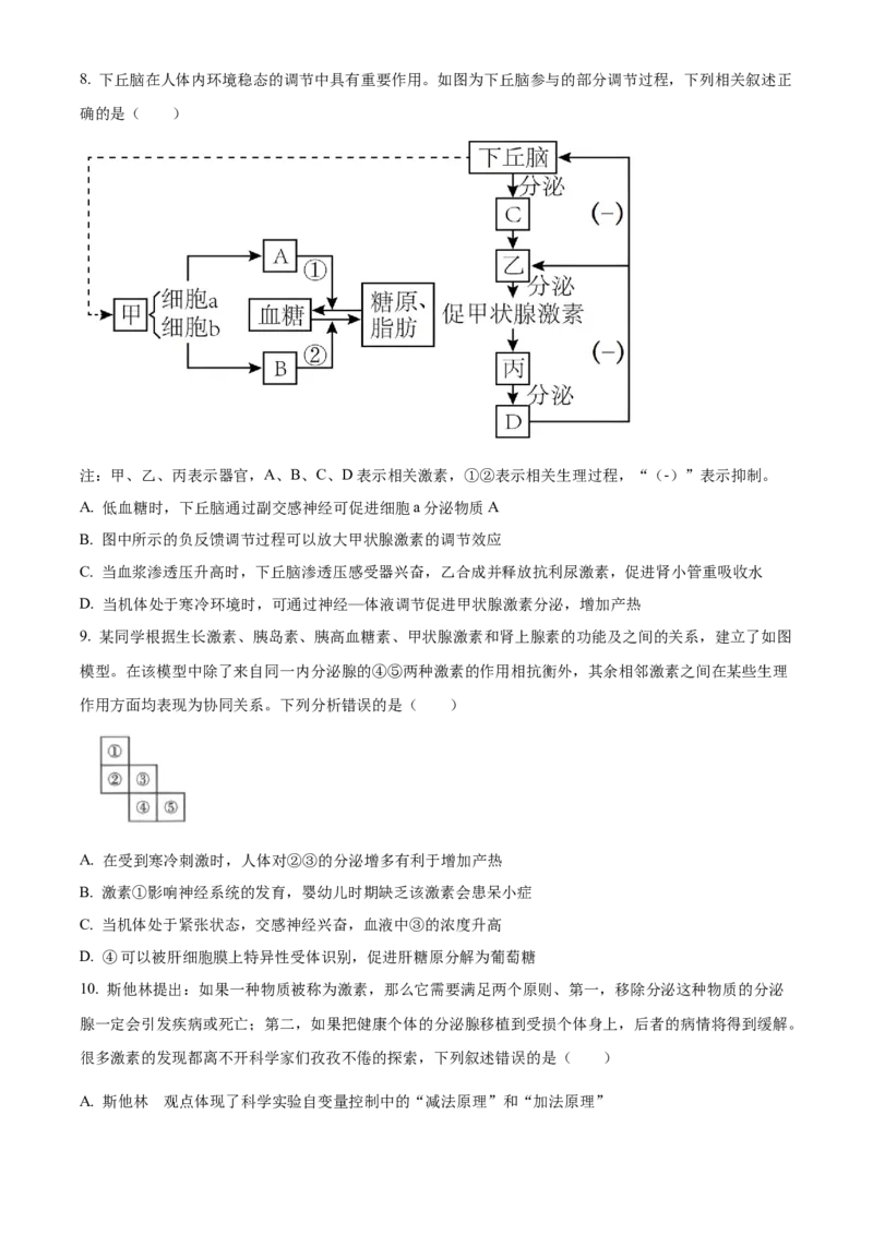 湖北省黄冈市黄梅县第一中学2025-2026学年高二上学期12月月考生物试题（原卷版）_2024-2025高二（7-7月题库）_2026年1月高二