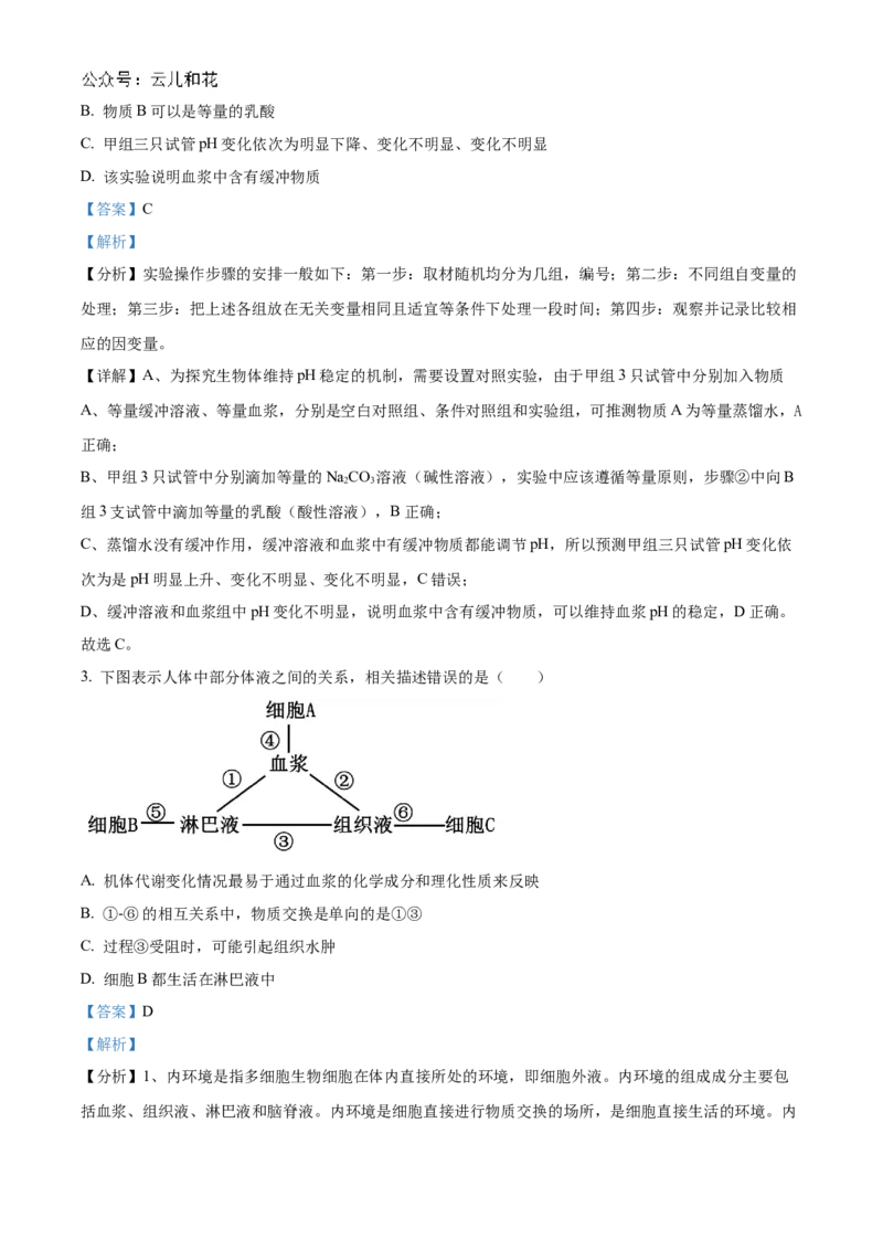 山东省菏泽市2024-2025学年高二上学期期中考试生物（B卷）Word版含解析_2024-2025高二（7-7月题库）_2024年11月试卷_1128山东省菏泽市2024-2025学年高二上学期期中考试