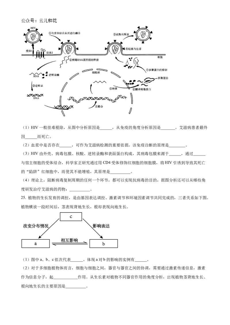 山东省菏泽市2024-2025学年高二上学期期中考试生物（B卷）Word版含解析_2024-2025高二（7-7月题库）_2024年11月试卷_1128山东省菏泽市2024-2025学年高二上学期期中考试