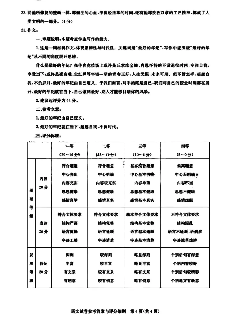 湖北省高中名校联盟2023-2024学年高三上学期第二次联合测评语文答案(1)_2023年11月_0211月合集_2024届湖北省圆创教育高中名校联盟高三上学期第二次联合测评