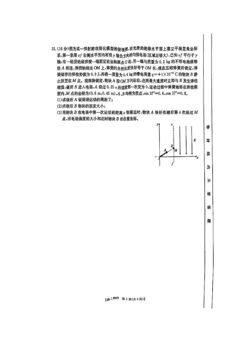 扫描件_高二物理试卷_2024-2025高二（7-7月题库）_2025年01月试卷_0108湖南省市县联考（示范性高中）2024-2025学年高二上学期12月月考_湖南省金太阳2024-2025学年高二上学期12月联考物理试题