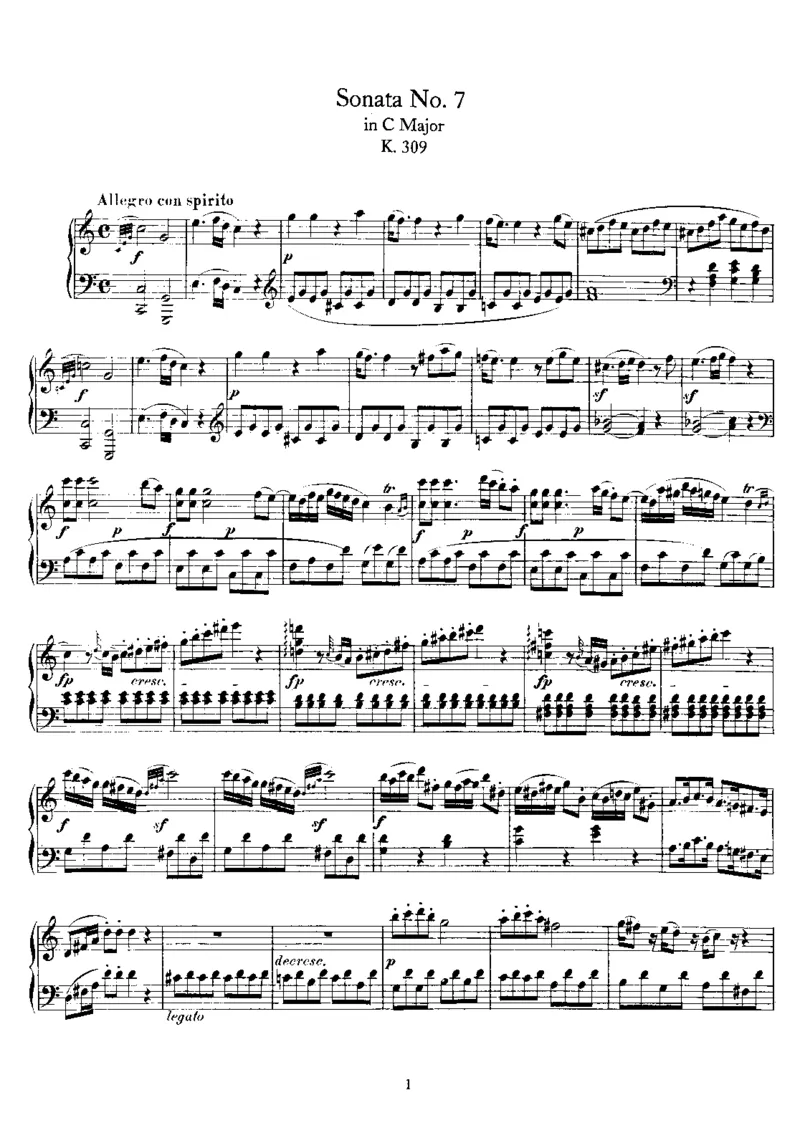 No.7-No.13(K309-K333)_一万首著名钢琴曲谱哈农贝多芬合集视频教学电子版高清无水印可打印_1古典钢琴知名音乐家谱_莫扎特钢琴谱全集_0312095926_奏鸣曲集