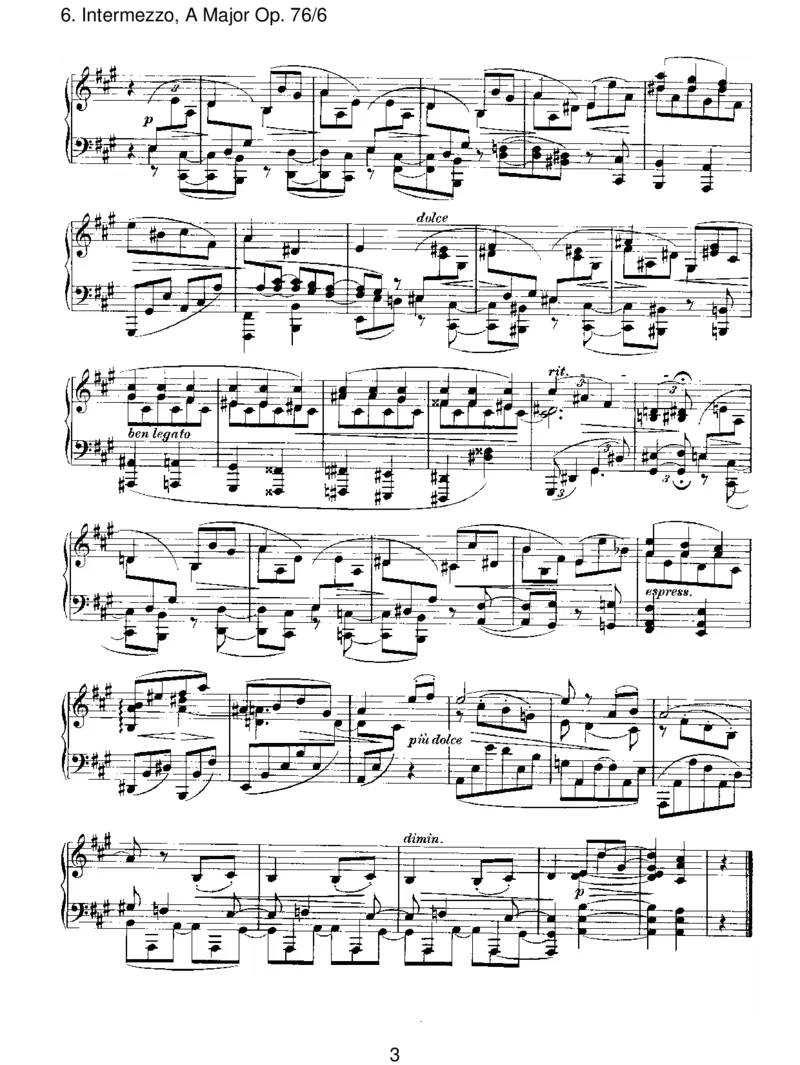 Intermezzo,AMajorOp.76_6_一万首著名钢琴曲谱哈农贝多芬合集视频教学电子版高清无水印可打印_1古典钢琴知名音乐家谱_勃拉姆斯钢琴谱全集_III.ShorterWorks_EightPianoPiecesOp.76