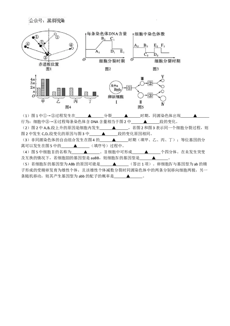 成都石室中学2024-2025学年度上期高2025届定时练习-生物试题_2024-2025高三（6-6月题库）_2024年09月试卷_0902四川省成都市石室中学2024-2025学年高三上学期入学考