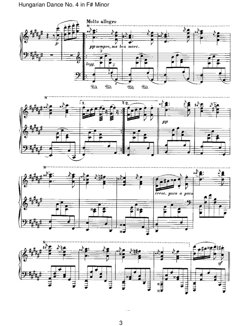 HungarianDanceNo.4inF#Minor_一万首著名钢琴曲谱哈农贝多芬合集视频教学电子版高清无水印可打印_1古典钢琴知名音乐家谱_勃拉姆斯钢琴谱全集_IV.HungarianDancesforSoloPiano