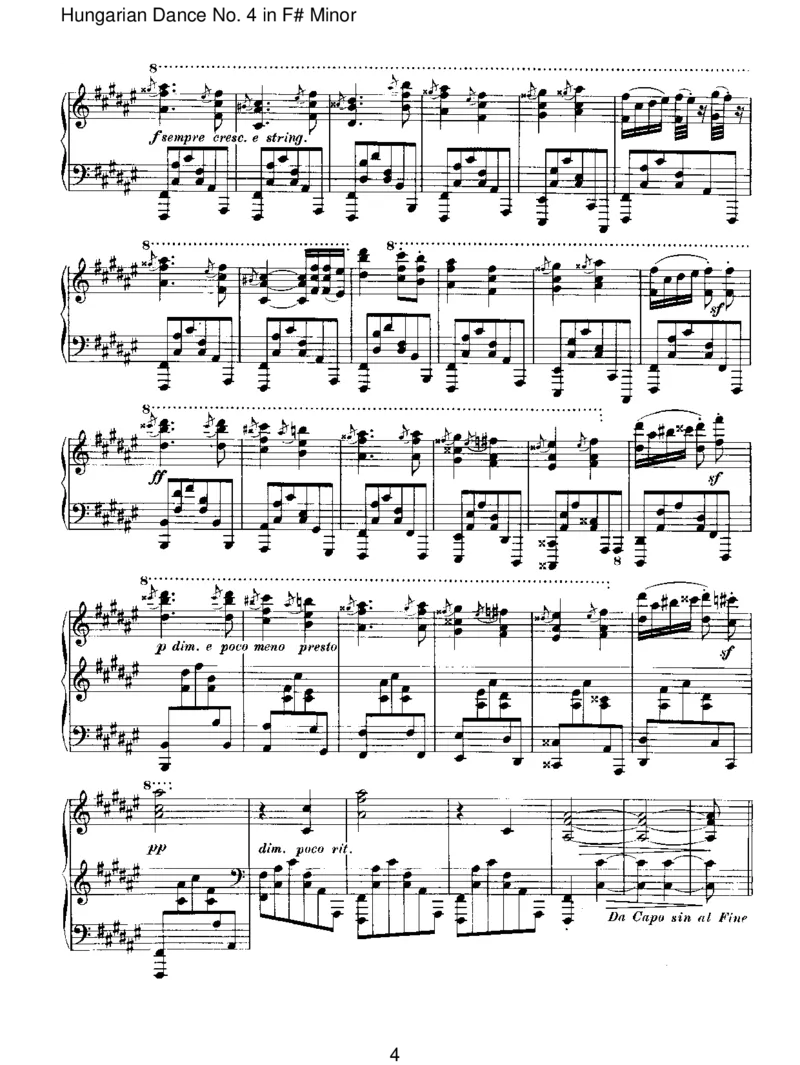 HungarianDanceNo.4inF#Minor_一万首著名钢琴曲谱哈农贝多芬合集视频教学电子版高清无水印可打印_1古典钢琴知名音乐家谱_勃拉姆斯钢琴谱全集_IV.HungarianDancesforSoloPiano