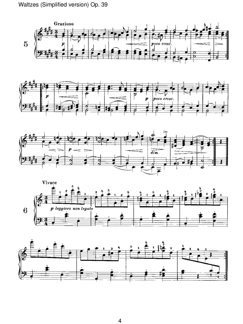 Waltzes(Simplifiedversion)Op.39_一万首著名钢琴曲谱哈农贝多芬合集视频教学电子版高清无水印可打印_1古典钢琴知名音乐家谱_勃拉姆斯钢琴谱全集_III.ShorterWorks