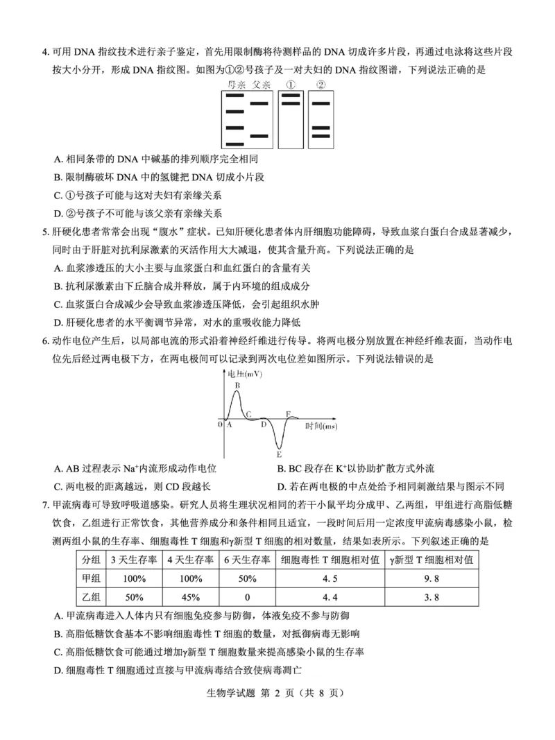 名校教研联盟2025届高三12月联考生物_2024-2025高三（6-6月题库）_2024年12月试卷_1227（西北卷）名校教研联盟2025届高三12月联考