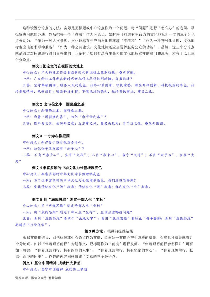 第13讲：一问三答，拟分论点-2024年高考语文考场作文迅速成文方略_2024年5月_01按日期_2号_2024高考语文写作专题（素材大全+写作技巧+满分作文+真题）