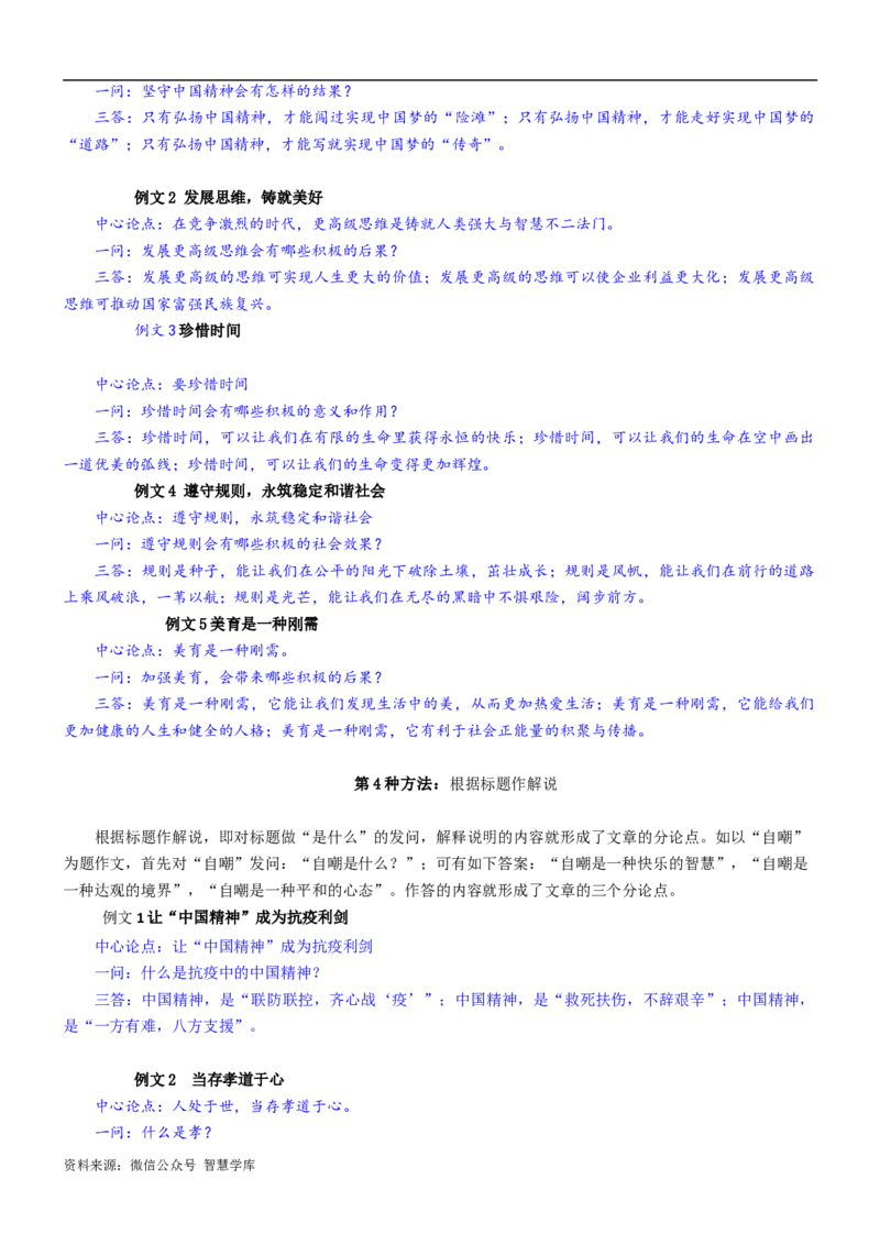 第13讲：一问三答，拟分论点-2024年高考语文考场作文迅速成文方略_2024年5月_01按日期_2号_2024高考语文写作专题（素材大全+写作技巧+满分作文+真题）