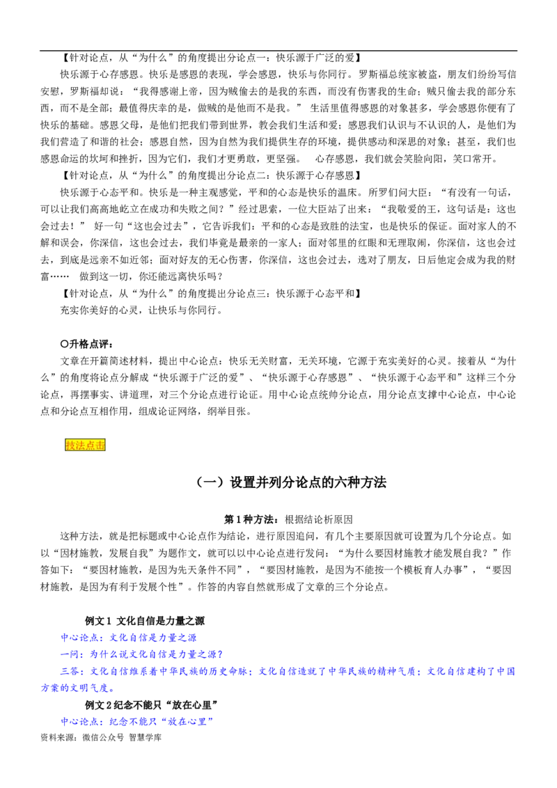 第13讲：一问三答，拟分论点-2024年高考语文考场作文迅速成文方略_2024年5月_01按日期_2号_2024高考语文写作专题（素材大全+写作技巧+满分作文+真题）