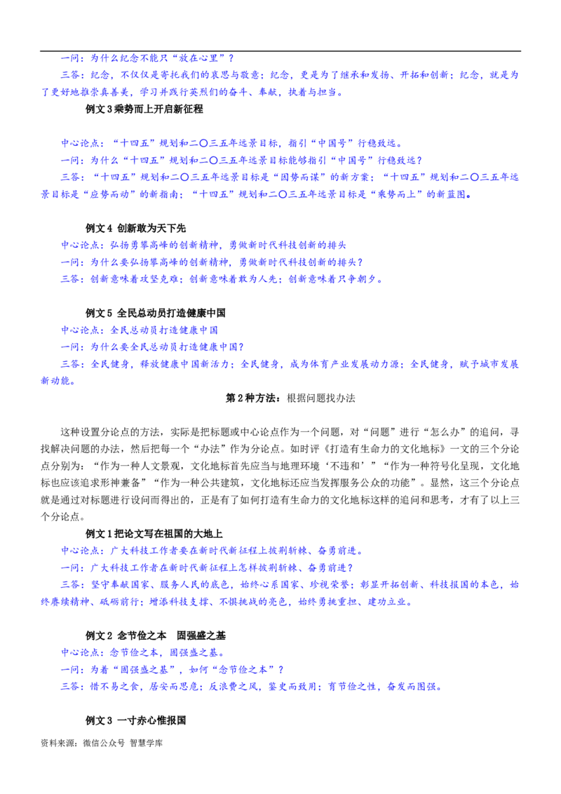 第13讲：一问三答，拟分论点-2024年高考语文考场作文迅速成文方略_2024年5月_01按日期_2号_2024高考语文写作专题（素材大全+写作技巧+满分作文+真题）