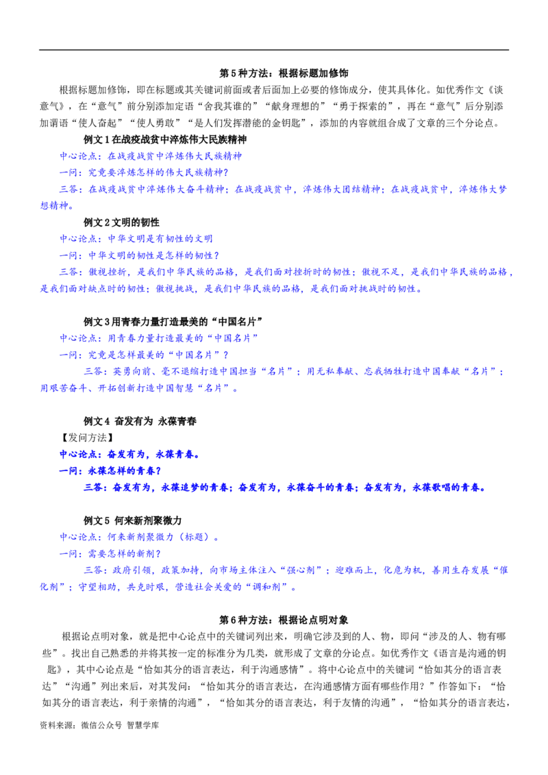 第13讲：一问三答，拟分论点-2024年高考语文考场作文迅速成文方略_2024年5月_01按日期_2号_2024高考语文写作专题（素材大全+写作技巧+满分作文+真题）