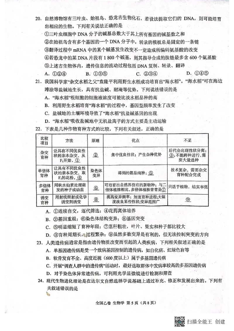 （预约首发）2024届陕西省安康市高新中学高三10月月考生物试题（全国乙卷）(1)_2023年11月_0211月合集_2024届高三上学期10月大联考(全国乙卷)_2024届高三上学期10月大联考(全国乙卷)生物