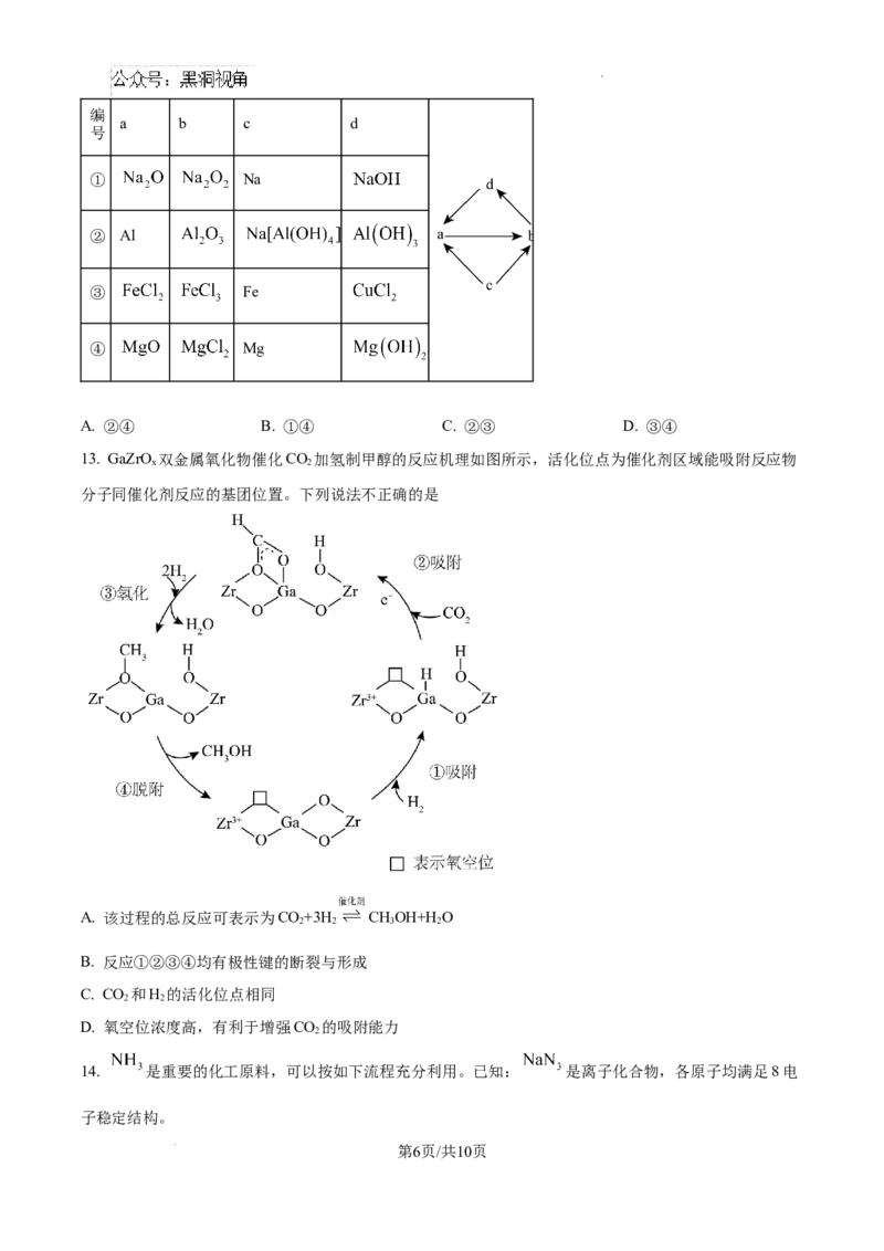 安徽省六安市第二中学2024-2025学年高三上学期10月月考化学_2024-2025高三（6-6月题库）_2024年10月试卷_1025安徽省六安市第二中学2024-2025学年高三上学期10月月考