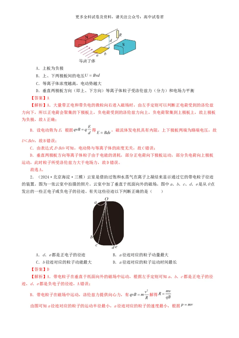 专题10磁场好题汇编2024年高考真题和模拟题物理分类汇编（解析版）_2024-2025高三（6-6月题库）_2024年07月试卷_2407172024年高考物理真题和模拟题分类汇编（全国通用）_专题10磁场