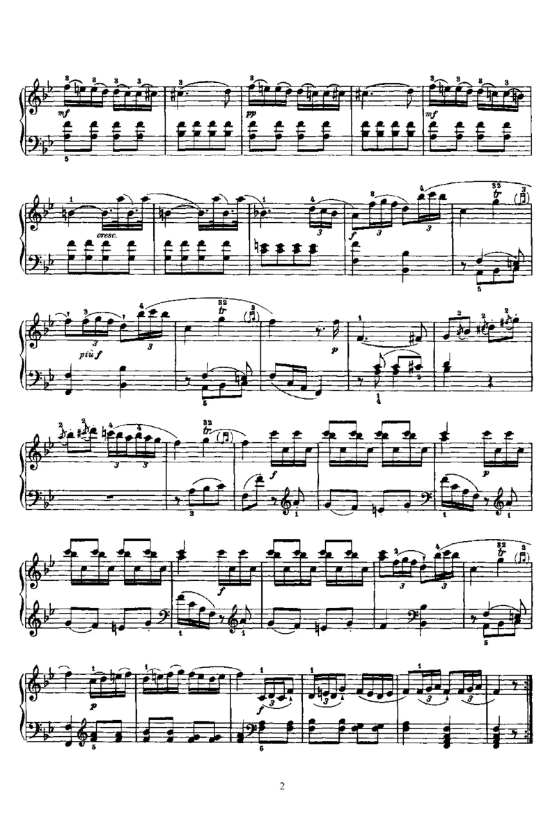 PianoSonataNo2inBb_NoRestriction_一万首著名钢琴曲谱哈农贝多芬合集视频教学电子版高清无水印可打印_1古典钢琴知名音乐家谱_海顿钢琴谱全集_奏鸣曲