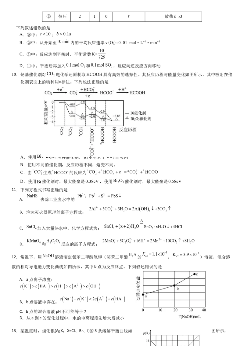 吉林省通化市梅河口市第五中学2024-2025学年高二下学期开学考试化学试题（含答案）_2024-2025高二（7-7月题库）_2025年03月试卷