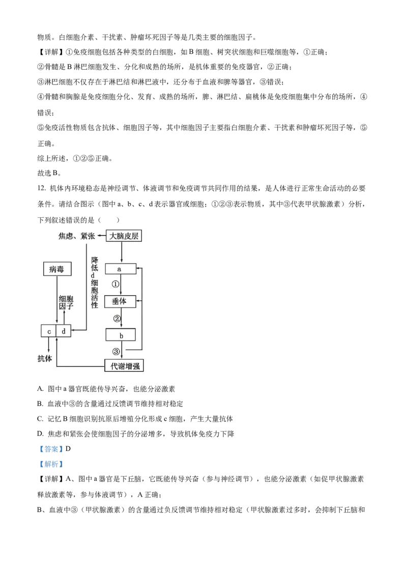 湖北省黄冈市黄梅县第一中学2025-2026学年高二上学期12月月考生物试题Word版含解析_2024-2025高二（7-7月题库）_2026年1月高二