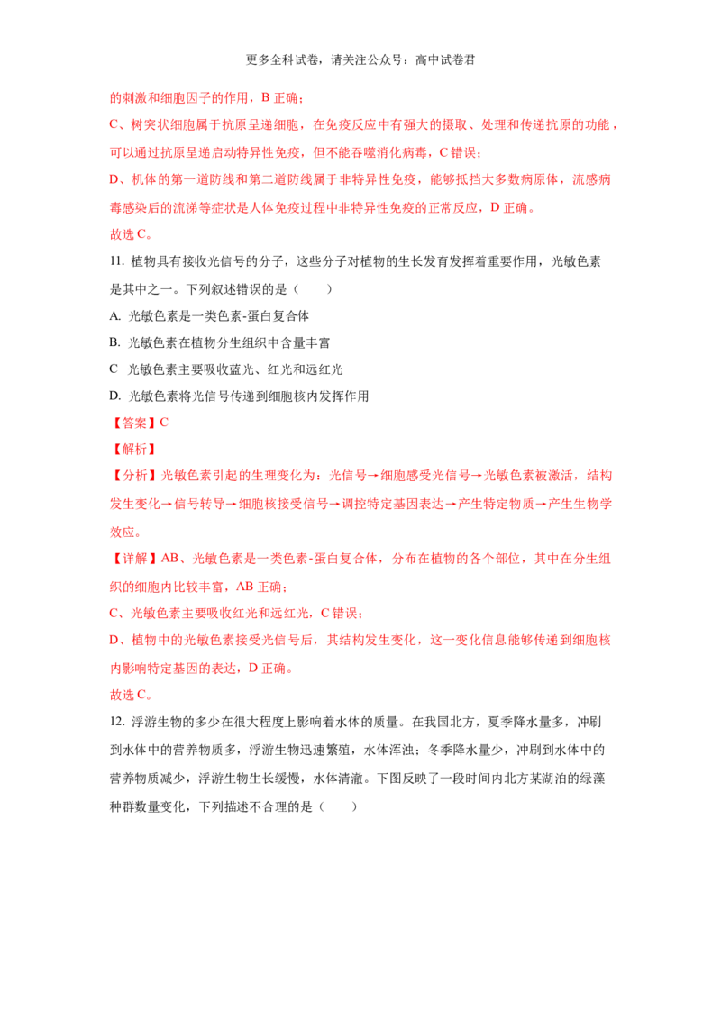 生物（九省联考真题完全解读，甘肃卷）-2024年1月&ldquo;九省联考&rdquo;真题完全解读与考后提升_2024年4月_其他_2024年1月新&ldquo;九省联考&rdquo;考后提升卷（原卷+解析）