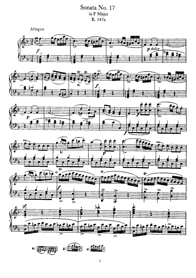 No.14-No.19(K457-K576)_一万首著名钢琴曲谱哈农贝多芬合集视频教学电子版高清无水印可打印_1古典钢琴知名音乐家谱_莫扎特钢琴谱全集_0312095926_奏鸣曲集