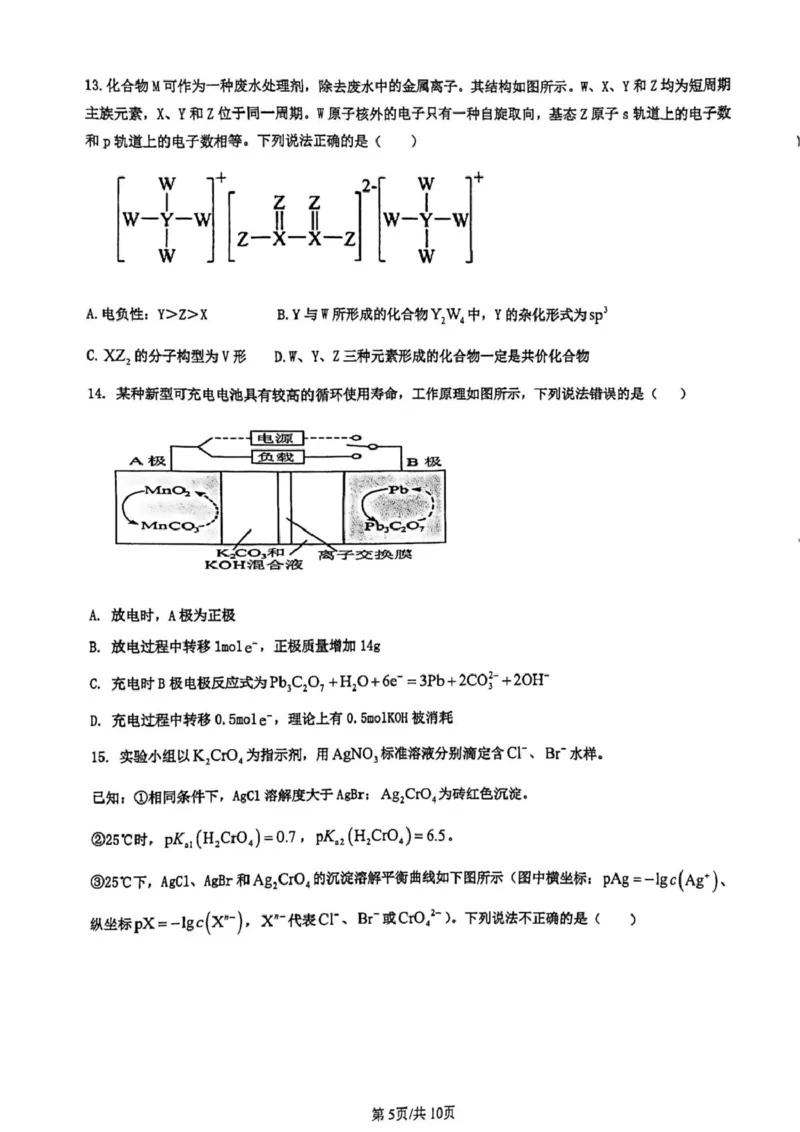山东省济南市莱芜第一中学2024-2025学年高二上学期12月第三次阶段性测试化学PDF版含答案_2024-2025高二（7-7月题库）_2025年01月试卷