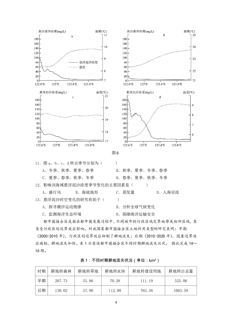 地理试题南京六校2025届高三11月联考_2024-2025高三（6-6月题库）_2024年12月试卷_1201江苏省南京市六校联合体2024-2025学年高三上学期11月联考（全科）