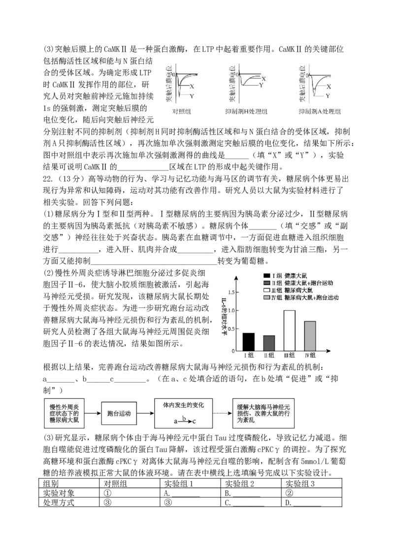 江苏省扬州中学2024-2025学年高二上学期11月期中考试生物（含答案）_2024-2025高二（7-7月题库）_2024年11月试卷_1123江苏省扬州市扬州中学2024-2025学年高二上学期11月期中考试