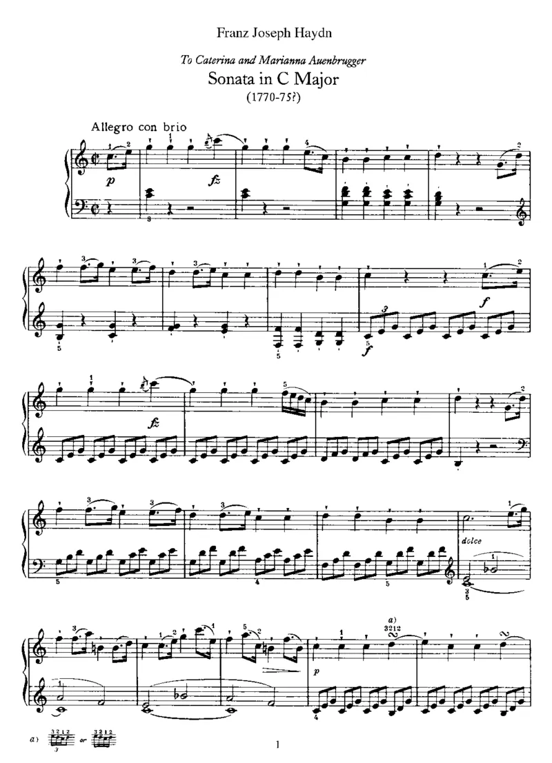 PianoSonataNo35inC_NoRestriction_一万首著名钢琴曲谱哈农贝多芬合集视频教学电子版高清无水印可打印_1古典钢琴知名音乐家谱_海顿钢琴谱全集_奏鸣曲