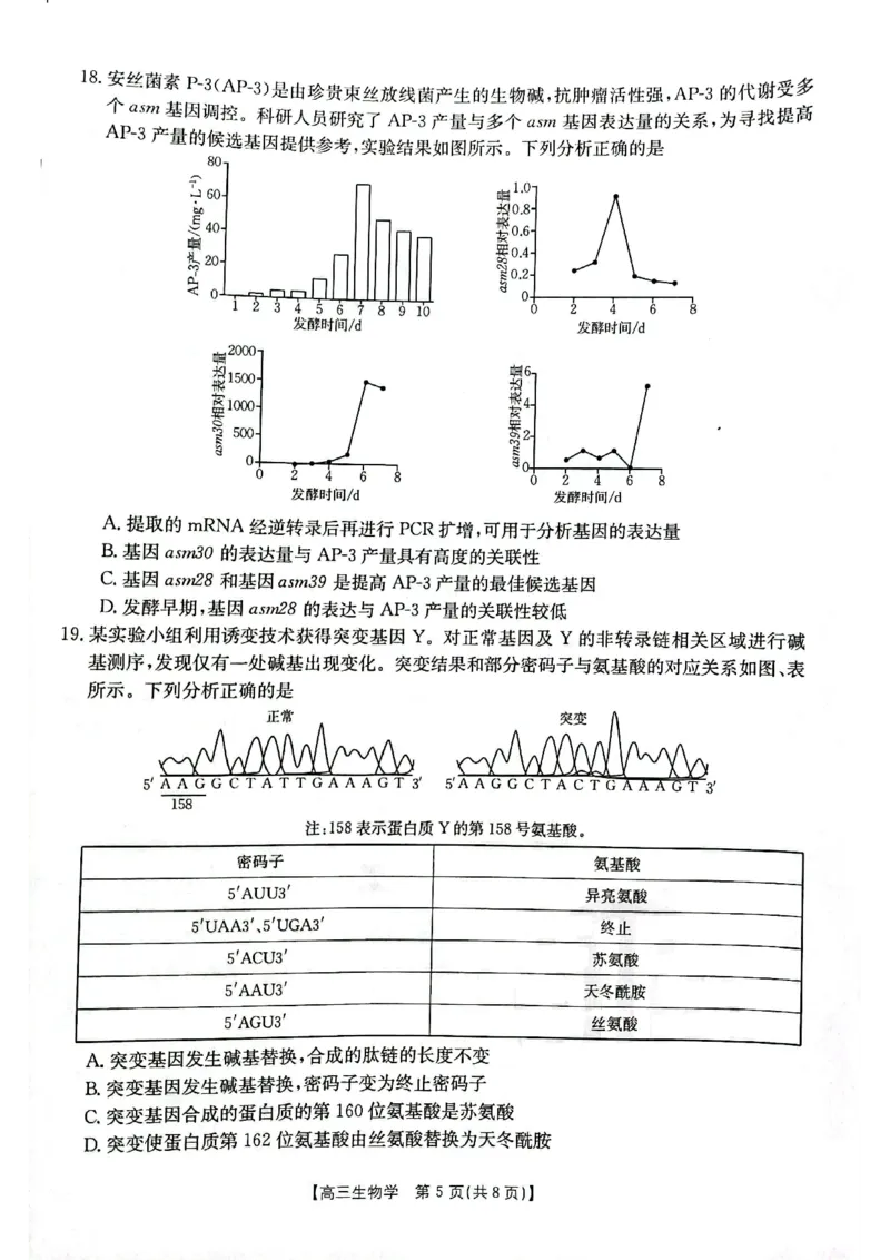 高三生物(1)_2023年11月_0211月合集_2024届辽宁省高三11月金太阳联考（24-132C）_辽宁省2024届高三11月金太阳联考（24-132C）生物