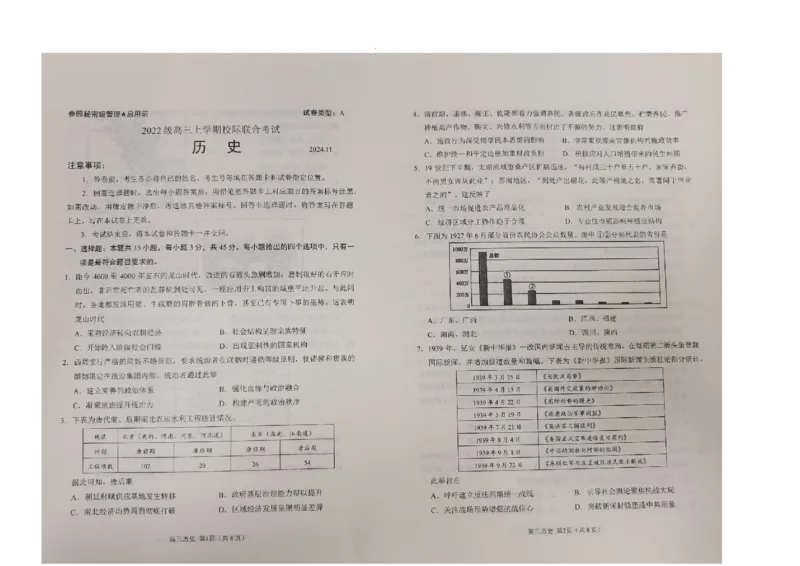 山东省日照市2025届高三上学期11月期中校际联合考试历史_2024-2025高三（6-6月题库）_2024年11月试卷_1126山东省日照市2025届高三上学期11月期中校际联合考试