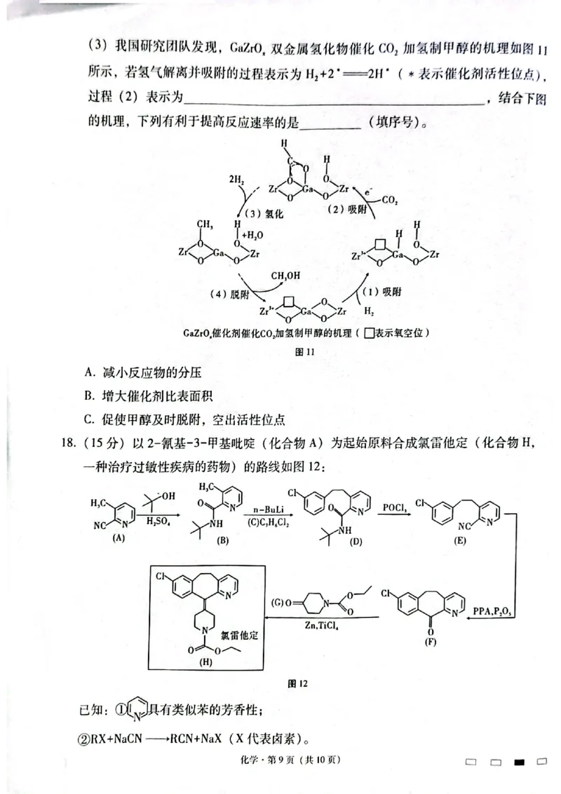 化学试卷_2024-2025高三（6-6月题库）_2024年12月试卷_1203云南师范大学附属中学2024-2025学年高三上学期高考适应性月考（六）（全科）_云南师大附中2025届高考适应性月考卷（六）化学试题