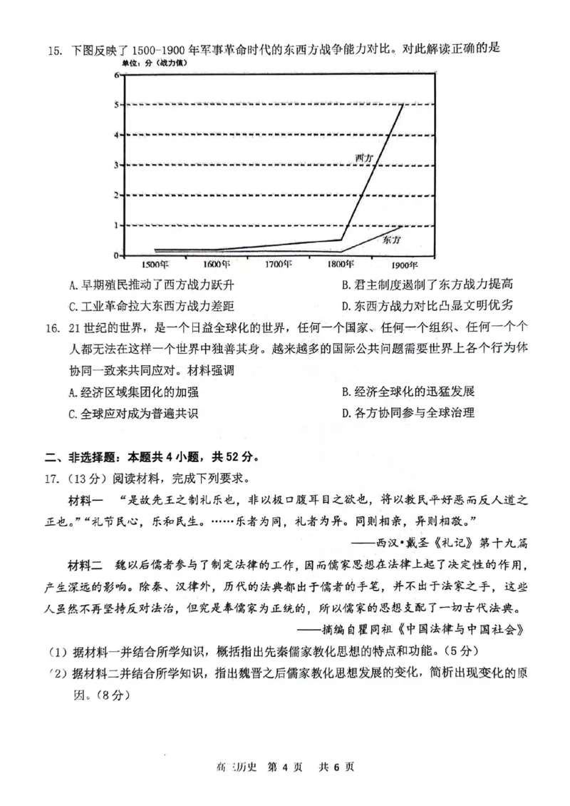 江苏省扬州市2023-2024学年高三上学期11月期中检测历史(1)_2023年11月_0211月合集_2024届江苏省扬州市高三上学期11月期中检测_江苏省扬州市2024届高三上学期11月期中检测历史