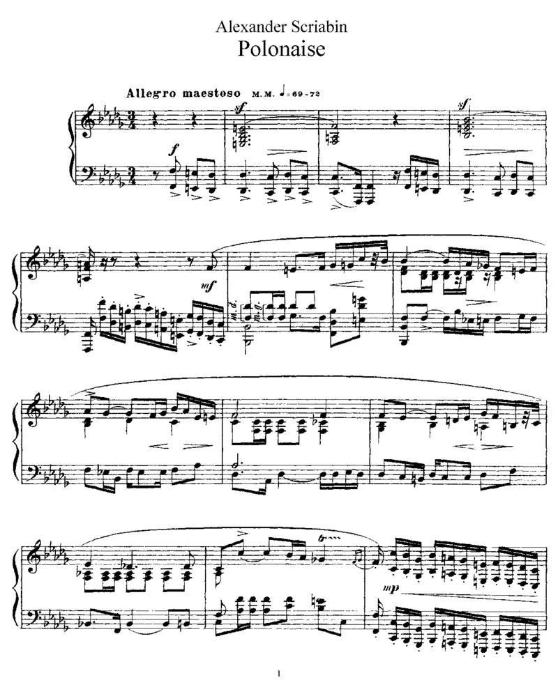 Polonaise,Op21_一万首著名钢琴曲谱哈农贝多芬合集视频教学电子版高清无水印可打印_1古典钢琴知名音乐家谱_斯克里亚宾钢琴谱全集_其他