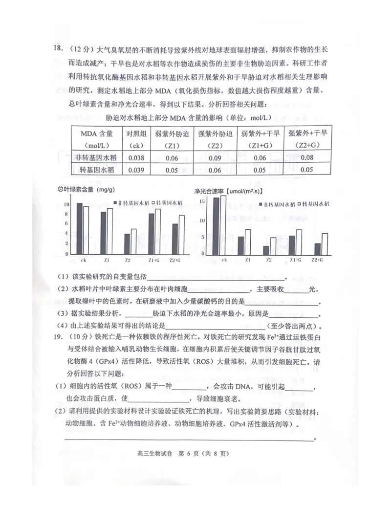 广东省顺德区2024届高三上学期教学质量检测（一）生物(1)_2023年11月_01每日更新_06号_2024届广东省顺德区高三上学期教学质量检测（一）