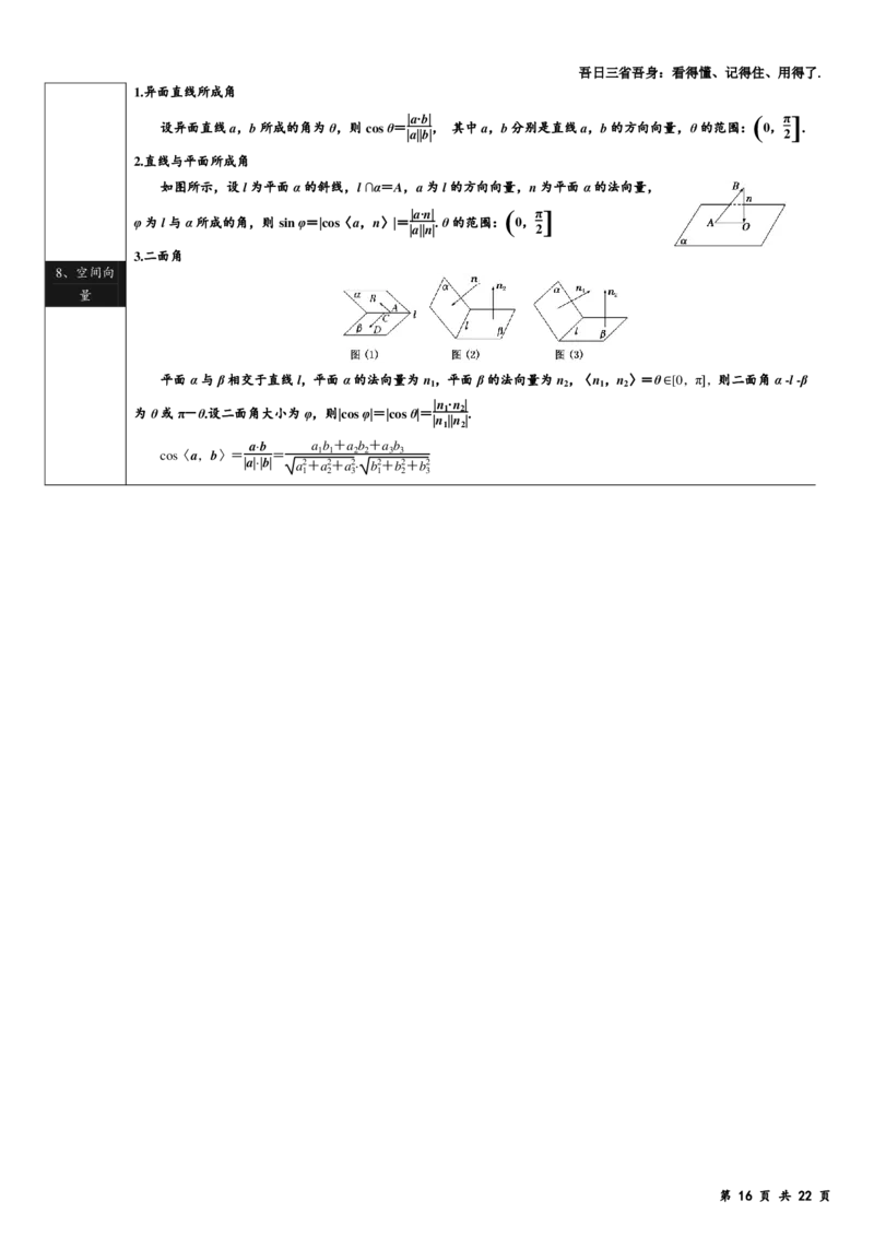 回归课本高中数学公式简洁版_2024-2026高三（6-6月题库）_2025年04月试卷_0402回归课本高中数学公式简洁版
