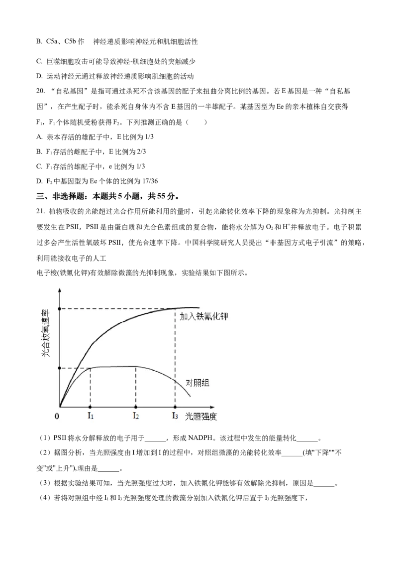 辽宁省鞍山市普通高中2024届高三下学期第二次质量监测试题生物Word版含解析(1)_2024年4月_024月合集_2024届辽宁省鞍山市高三下学期第二次质量监测