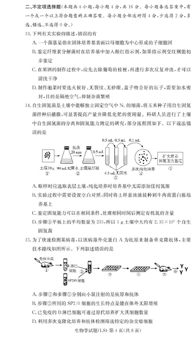 湖南省长沙市麓山国际实验学校2024-2025学年高二下学期第一次学情检测生物试卷（PDF版，含答案）_2024-2025高二（7-7月题库）_2025年04月试卷(1)