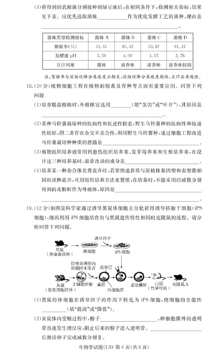 湖南省长沙市麓山国际实验学校2024-2025学年高二下学期第一次学情检测生物试卷（PDF版，含答案）_2024-2025高二（7-7月题库）_2025年04月试卷(1)