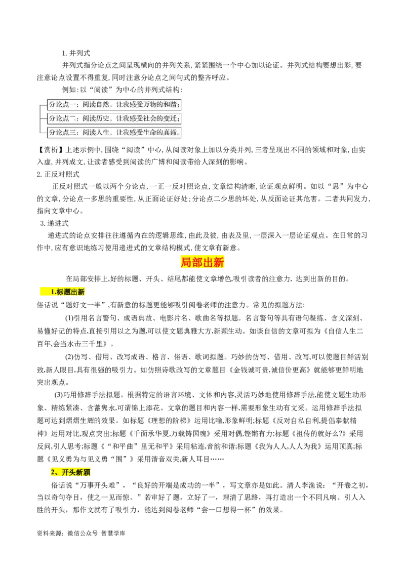 第03讲如何打造亮点？（讲义）（原卷版）_2024年5月_01按日期_2号_2024高考语文写作专题（素材大全+写作技巧+满分作文+真题）