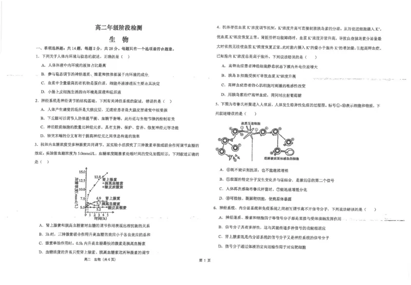 江苏省海安高级中学2024-2025学年高二上学期12月阶段检测试题生物PDF版含答案_2024-2025高二（7-7月题库）_2025年01月试卷_0113江苏省海安高级中学2024-2025学年高二上学期12月阶段检测试题