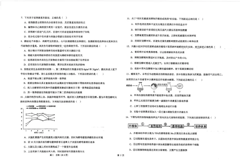 江苏省海安高级中学2024-2025学年高二上学期12月阶段检测试题生物PDF版含答案_2024-2025高二（7-7月题库）_2025年01月试卷_0113江苏省海安高级中学2024-2025学年高二上学期12月阶段检测试题